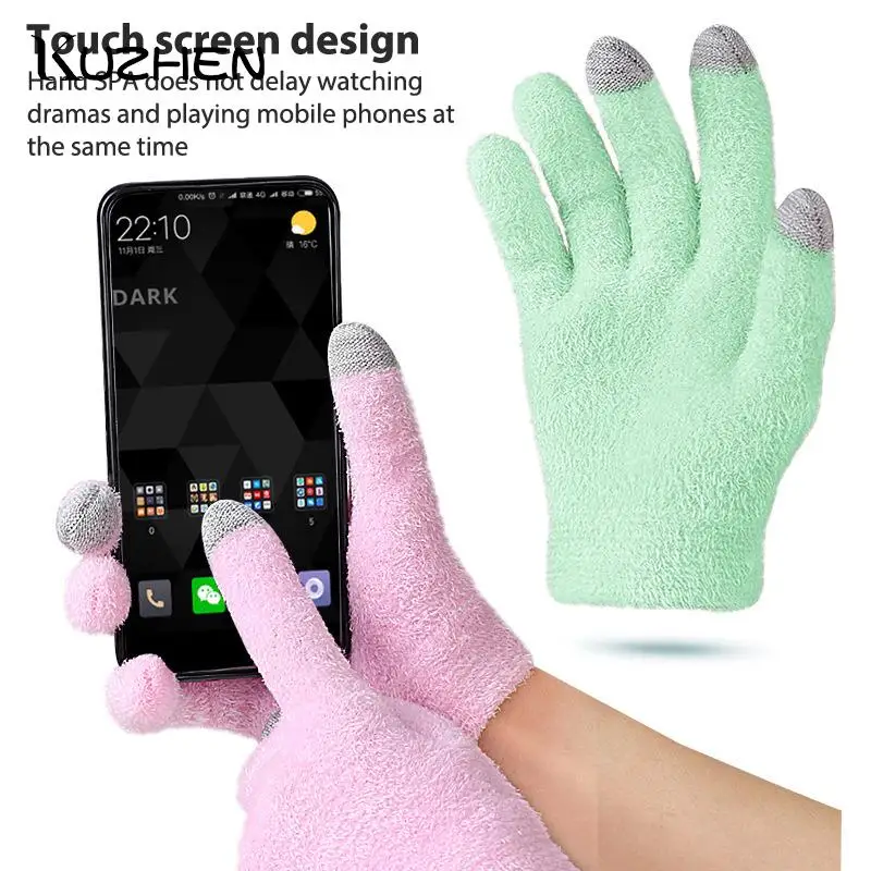 1 Pair Reusable SPA Gel Socks Heel Socks Gloves Touch Screen Gloves Moisturizing Whitening Gel Lining Beauty Hand And Foot Care