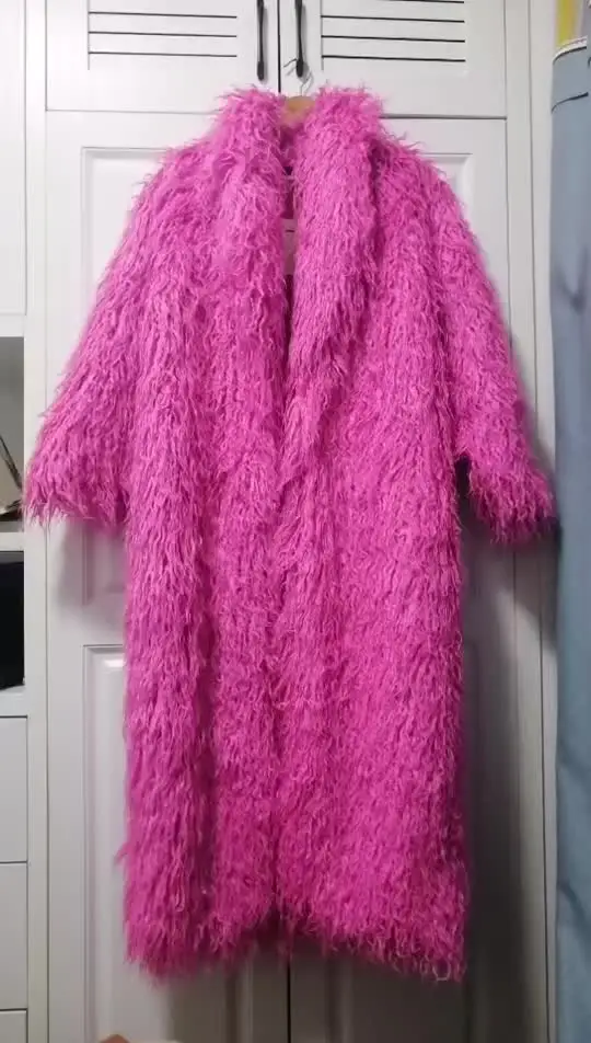 【最終値下げ】muguet shaggy long coat pink muguet shaggy long coat pink