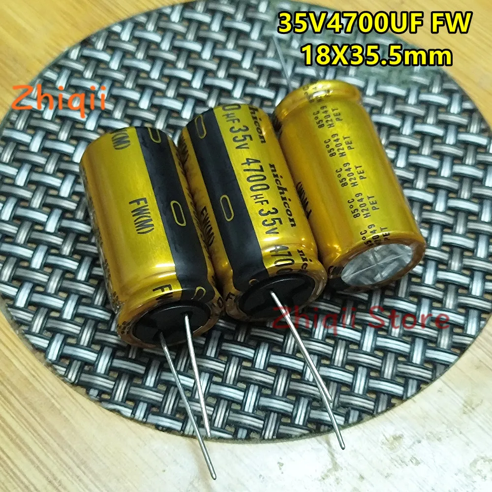 5pcs/10pcs 4700uF 35v Nichicon FW Series 35V4700UF 18x35.5mm Audio capacitor 4700uF/35V Gold shell New Genuine