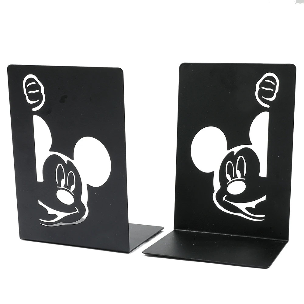 Anime Disney Mickey Bookends 2Pcs Non-slip Metal Bookends Fans Collection Office Bookends Organise Desktop book organizer,book holder,book stand