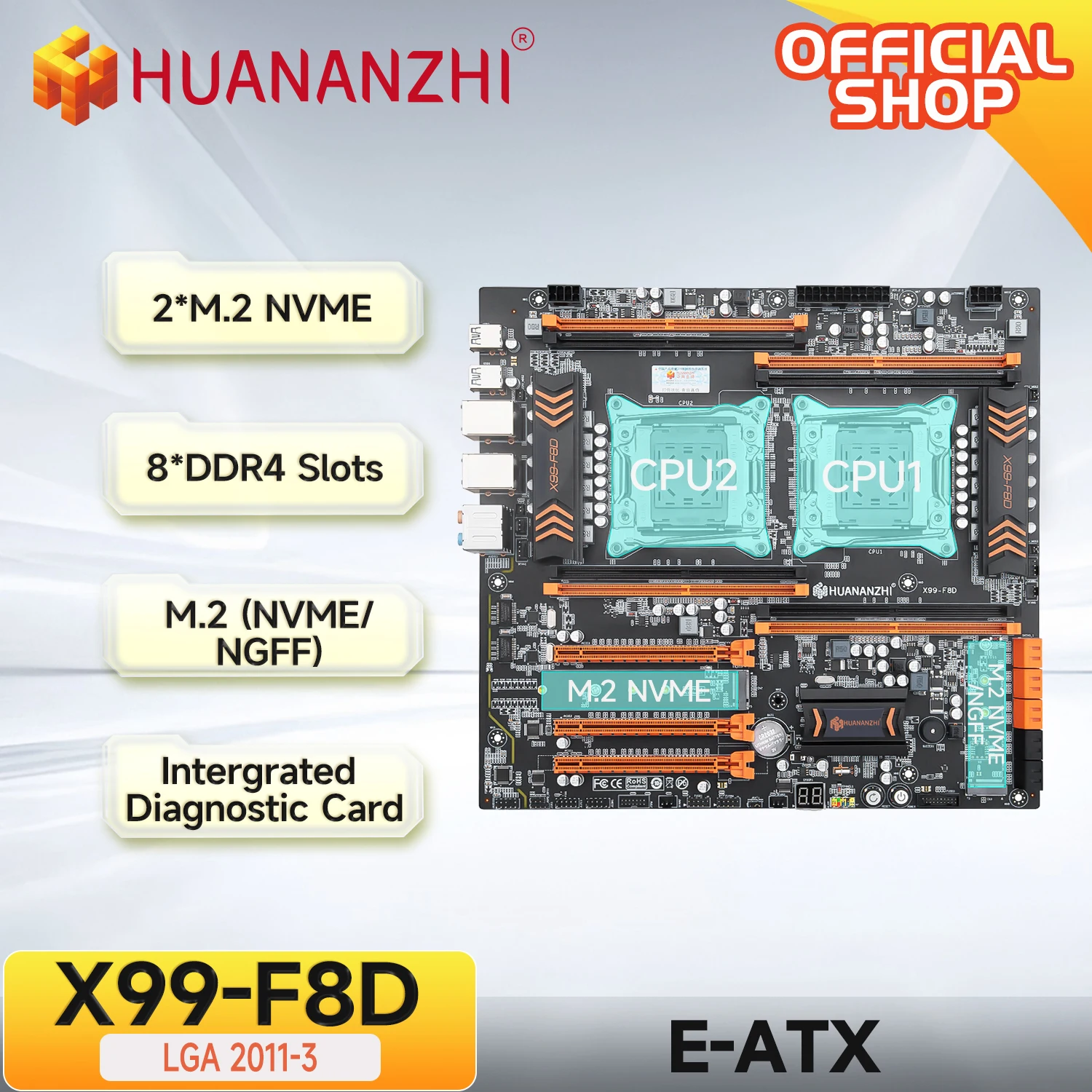 Huananzhi X99 F8d Lga 2011-3 Xeon X99 Motherboard Support