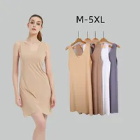 Jupon long sous-jupe fibrStrap robe de nuit chemise de nuit pour femmes, été grande taille robe Slip complet femmes mince glace injLong M-5XL 1