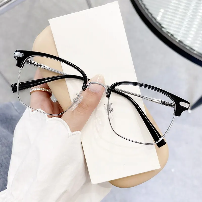Fashion Anti Blue Light Glasses Classic Women Men Ultra Light Metal Frame Office Computer Goggles Eye Protection Black