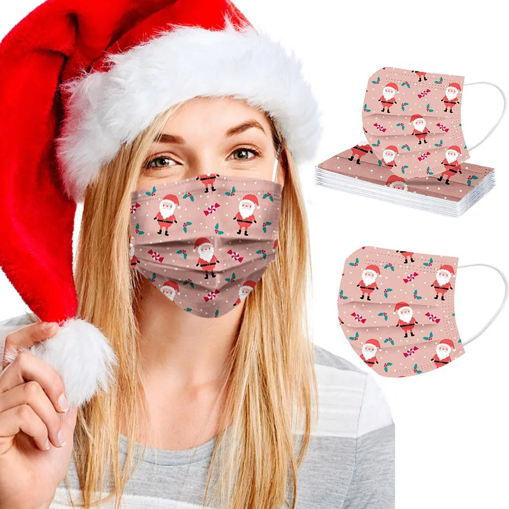 Disposable Unisex Printed Christmas Soft  For Adults 3-Layer  Mascarilla Para Polvo Cubre Bocas Desechables Disposable Mouths 4
