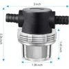 Water Pump Strainer 3/8 Inch Hose Barb In-Line Strainer Twist-on Pipe Sprayer Filter for Water Pump 12V DC 80PSI Camper 4