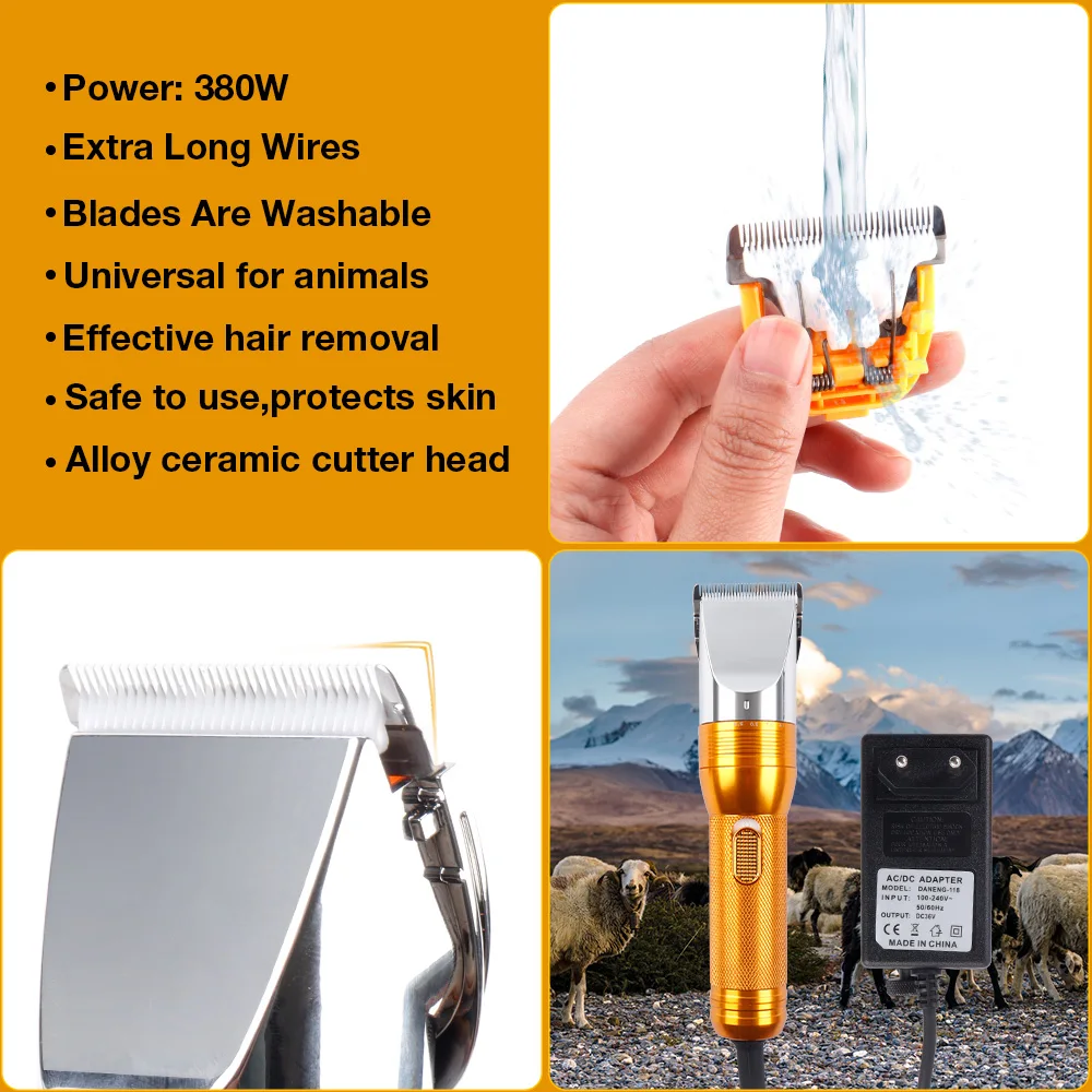 380W Cashmere Goat Shearer Farm Cat Dog Rabbit Sheep Household Pet Hair Trimmer Electric Carpet Tufting Trimmer EU/US Plug