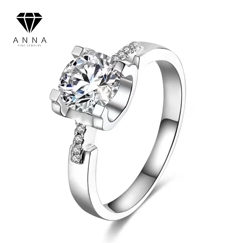 

Trendy 1 Carat Color Cubic Zirconia Diamond Ring Luxury 925 Sterling Silver Wedding Fine Jewelry Proposal Anniversary Gift 2023