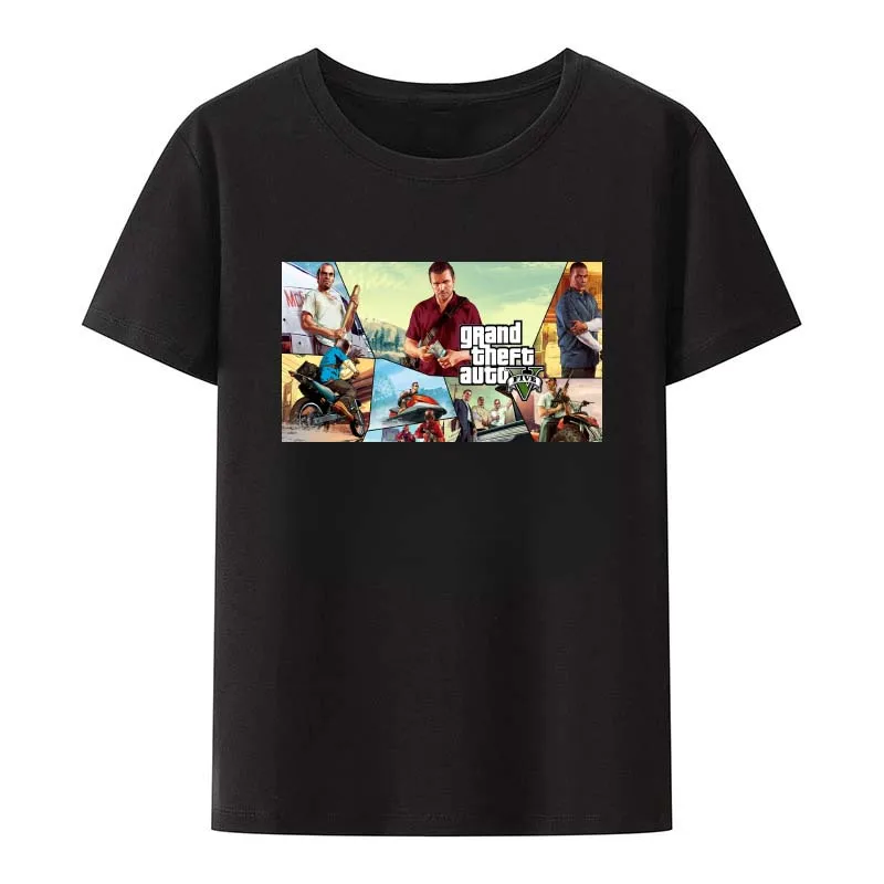 Grand Theft Auto V T Shirt Per Uomo Donna Gioco Gta 5 Abbigliamento Stampato Gta V Grand Theft Auto Manica Corta Maglietta Unica Adolescente