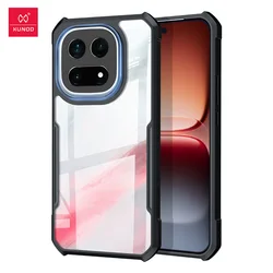 Xundd Airbag Shockproof Bumper Case with Lens Protection and Anti - Fingerprint Transparent Back for Vivo iQOO 15 (Black Stripes Clear)