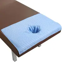 Serviette en coton doux avec trou pour le visage, couverture de lit et de table, traitement de massage, salon de beauté, SPA, 70x50cm 1