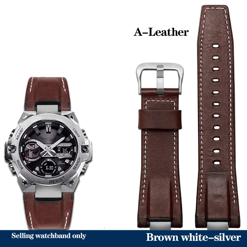 thumbnail image 1 of Nueva correa de cuero genuino para reloj Casio Steel Heart Watch GST-B400 GST-B400BD Series Correa modificada Pulsera deportiva de nailon para hombre, 1 of 5