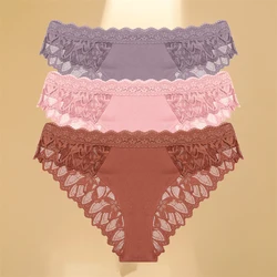 Elegant Lace Hollow Out Women's Underwear - 3 - Piece Set of Sexy Low - Waist Floral Briefs, Invisible Breathable Lingerie, Soft and Intimate Wear - S (Style 6)