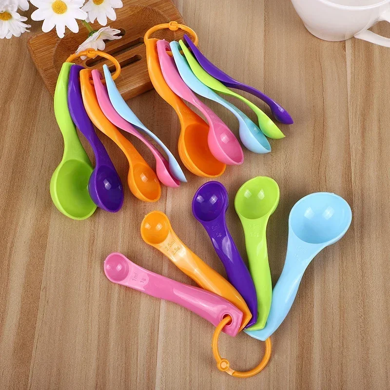 5pcs/Set Plastic Measuring Spoons 1 / 2.5 / 5 7.5/ 15ml Measure Gram Cups Child Milk Powder Spice Measuring Scoop Kitchen