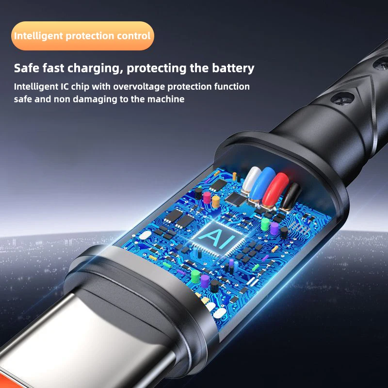 100W 1M 알루미늄 합금 나일론 편조 데이터 케이블, USB A to Type C 휴대폰 고속 충전 데이터 코드, USB-C PD 퀵차지 케이블
