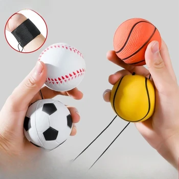 Palla da basket rimbalzante da polso, palla da allenamento ad alta elasticità per lancio a mano, kit con braccialetto, accessori per attività all'aperto, palla per allenamento della forza del polso