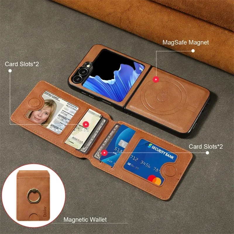 MagSafe Magnetic Detachable 2-in-1 Flip Leather Wallet Phone Case with Card Holder