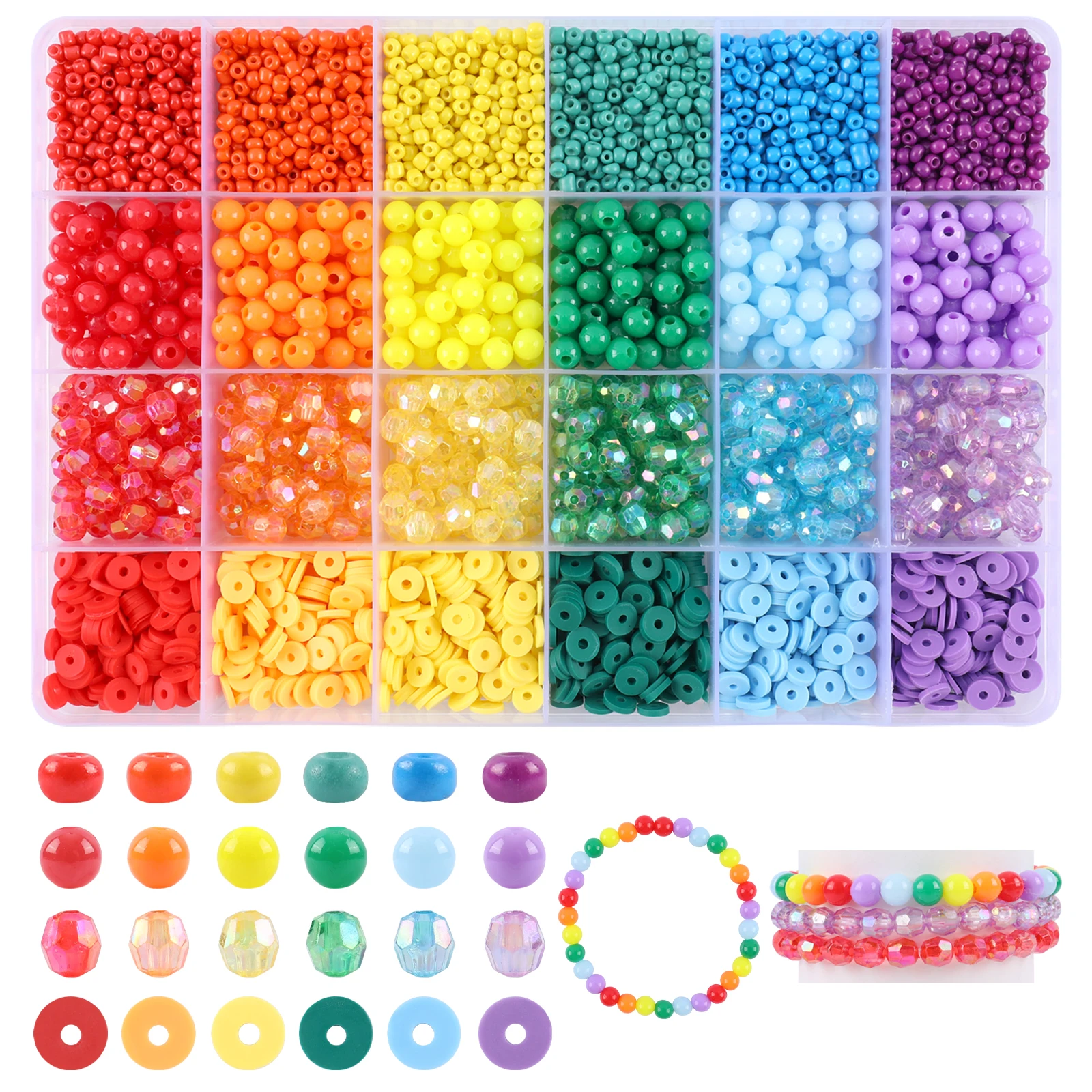 

Makersland DIY Mixed Beads Set for Kids Clay Seed Beads Bracelet Kit for Girls Jewelry Kit to Make Bracelets for Children Gifts