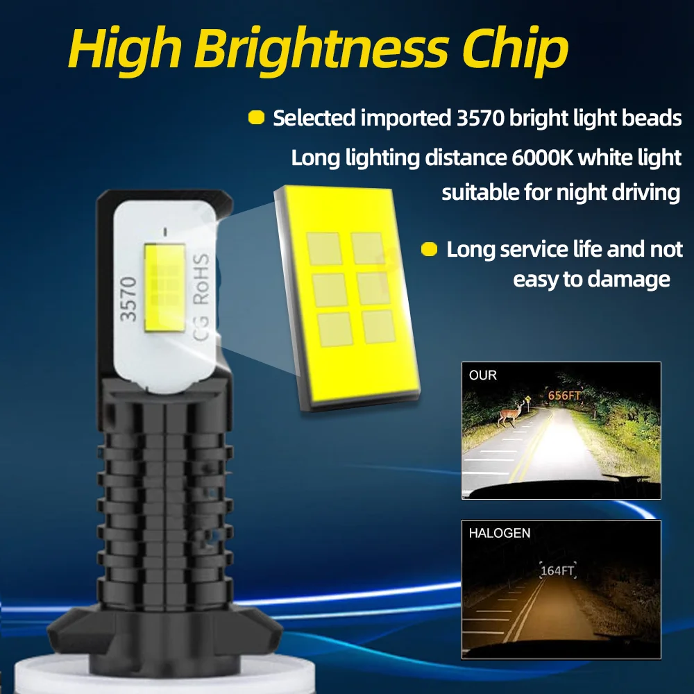 2개 LED 안개등 전구 25000LM 자동차 안개등 880 플러그 앤 플레이 6000K 화이트 현대 I30 FD 2007 2008 2009 2010 2011용