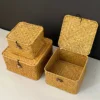 Basket For Storage Plants Kitchen OfficeWoven Hangings Organizer Basket With Handle Handmade 3