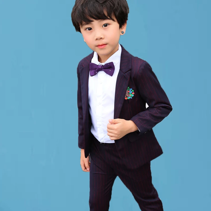 Boy's Wedding Suits 4 Piece Flower Kids Children Groomsman Suit 