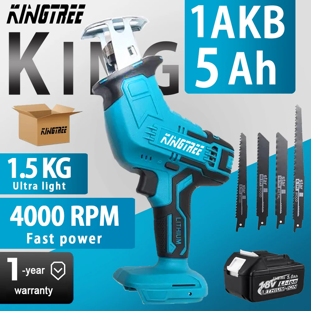 

Kingtree Cordless Electric Reciprocating curve Saw 18V Wood Metal Cutting Saw Portable Saw Power Tool For Makita Home DIYS