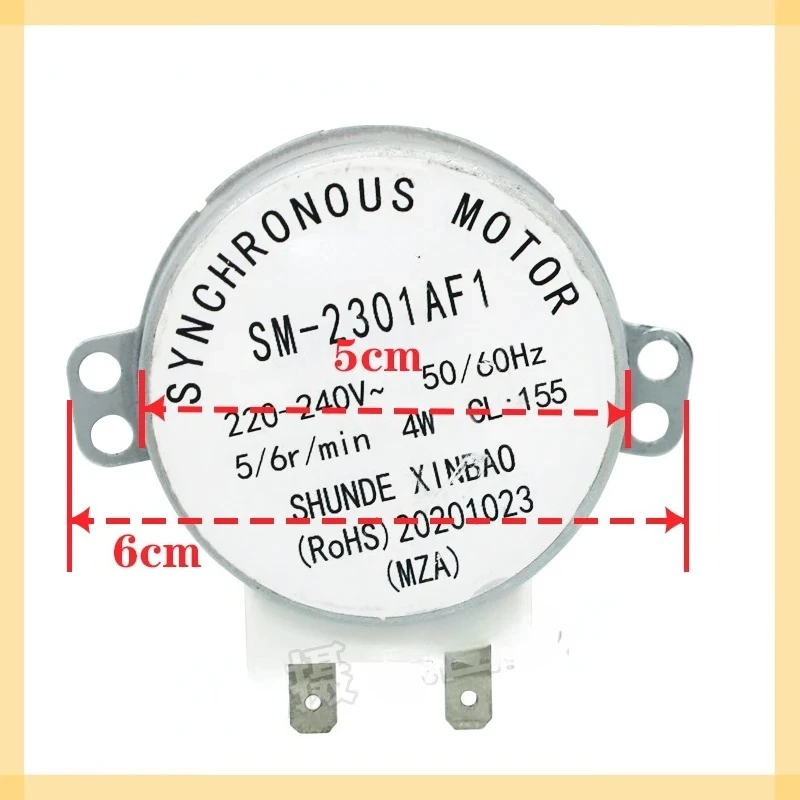 SM-2301AF1 220V 4W 5/6r/min 전자레인지용 동기 모터 액세서리 플랫 샤프트 모터