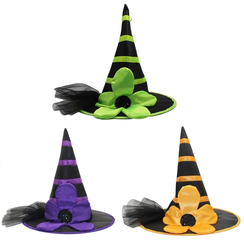 Witch Hat Adult Wizard Hat Magican Hat Halloween Costume Masquerad Solid Hat muslim hat unique sequin braid hat individual all match ethnic hat polychromatic space layer hat solid color head accessories