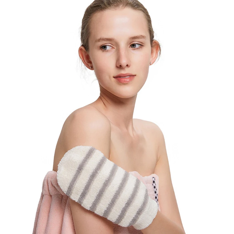 1Pc Exfoliating Hemp Bath Glove Mitten Scrubber Natural Bamboo Fiber Remove Dead Skin Deep Clean Double-Sided Bath Gloves 3