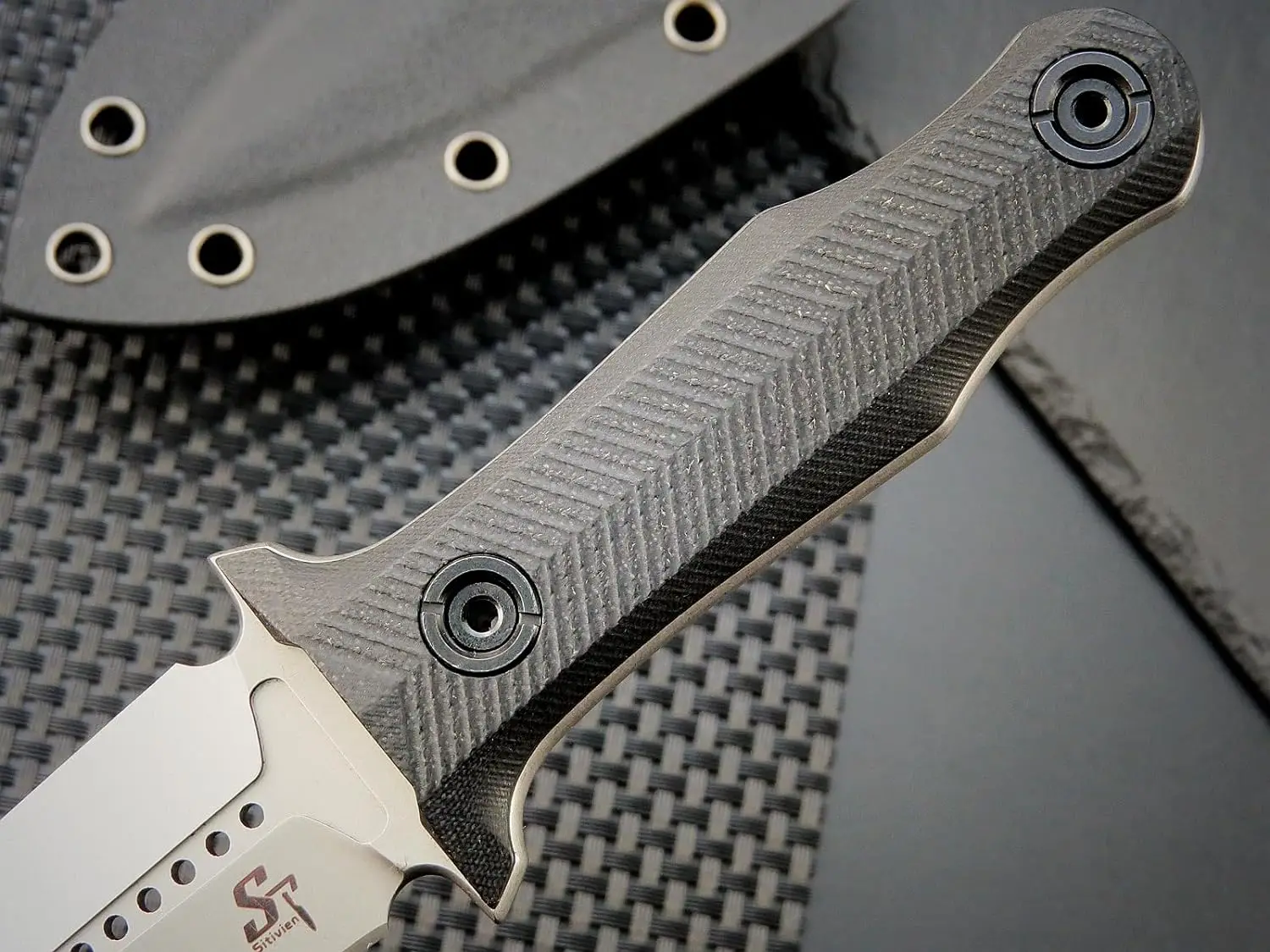 Sitivien ST13 Fixed Blade Knife K110 Stonewashed Steel Blade G10 Handle Full Tang Survival Knife for Outdoor EDC Camping Hunting 6