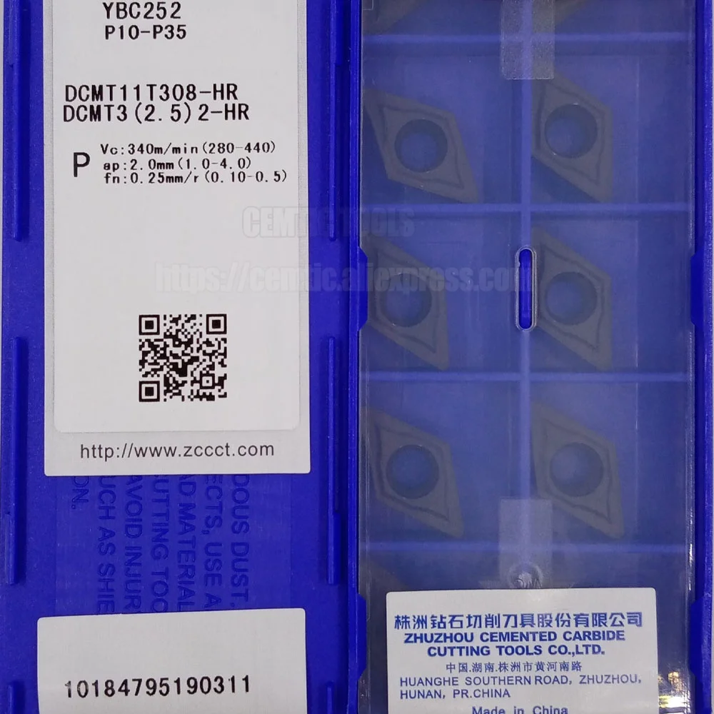 

ZCC Carbide Cutting Tools DCMT11T308-HR YBC252 (10 Inserts/box) Cemented Carbide Cutting Tool Turning Inserts