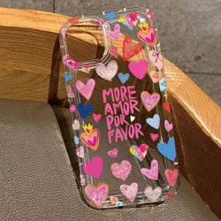Clear Soft Silicone Phone Case with Heart Print Design for iPhone 17 Pro Max (1)