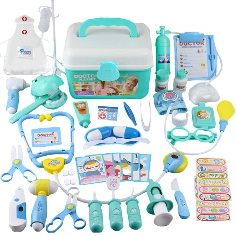 44/42Pcs Electric Doctor Teeth Kits Simulation First-Aid for Case for Children&rsquo;s Role Play Doctor Pretend Toy Pr