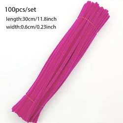 100pcs Colorful Chenille Stems for DIY Craft Projects and Creative Fun (Rose red)