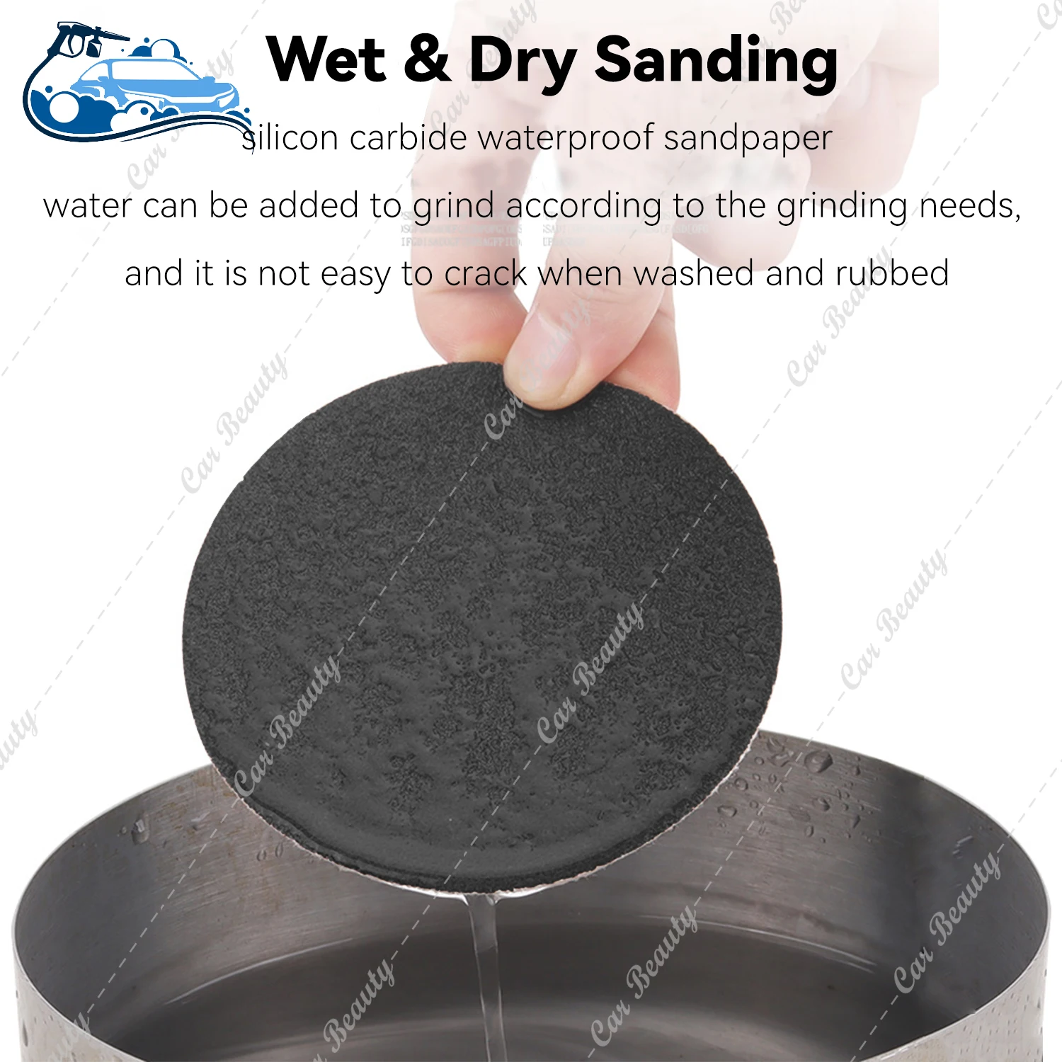 Dry / wet sanding sheet paper for headlight restoration scratch remove car detailing product round sandpaper disc grit 800-5000