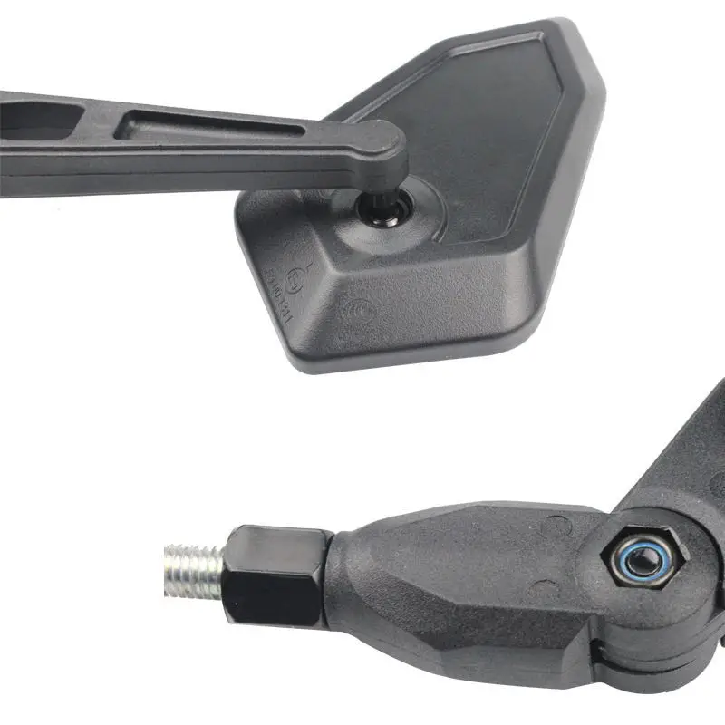 Universal Folding Motorcycle Mirror - Adjustable Handlebar Convex Lens for Custom Bikes & E-Bikes, Vibration-Proof Rearview