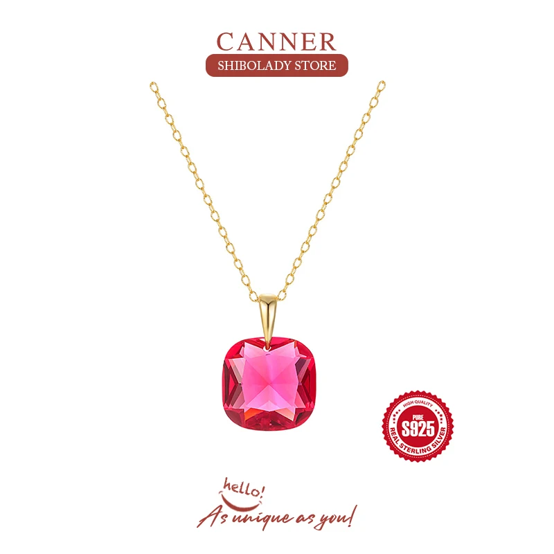 

CANNER Simple Trendy Crystal Zircon Pendant Necklace For Women Charm Clavicle Chain Choker Necklack Female Party Jewelry Gift