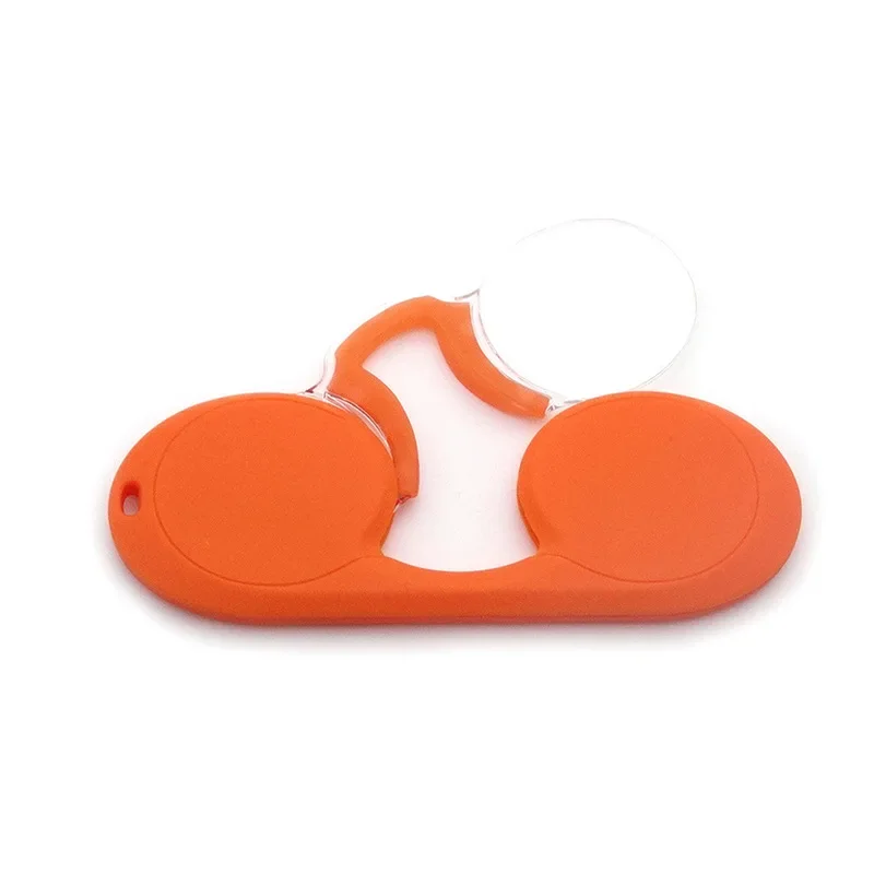 Silicone Nose Clip Pocket Reading Glasses for Men Women Portable TR Round Frameless