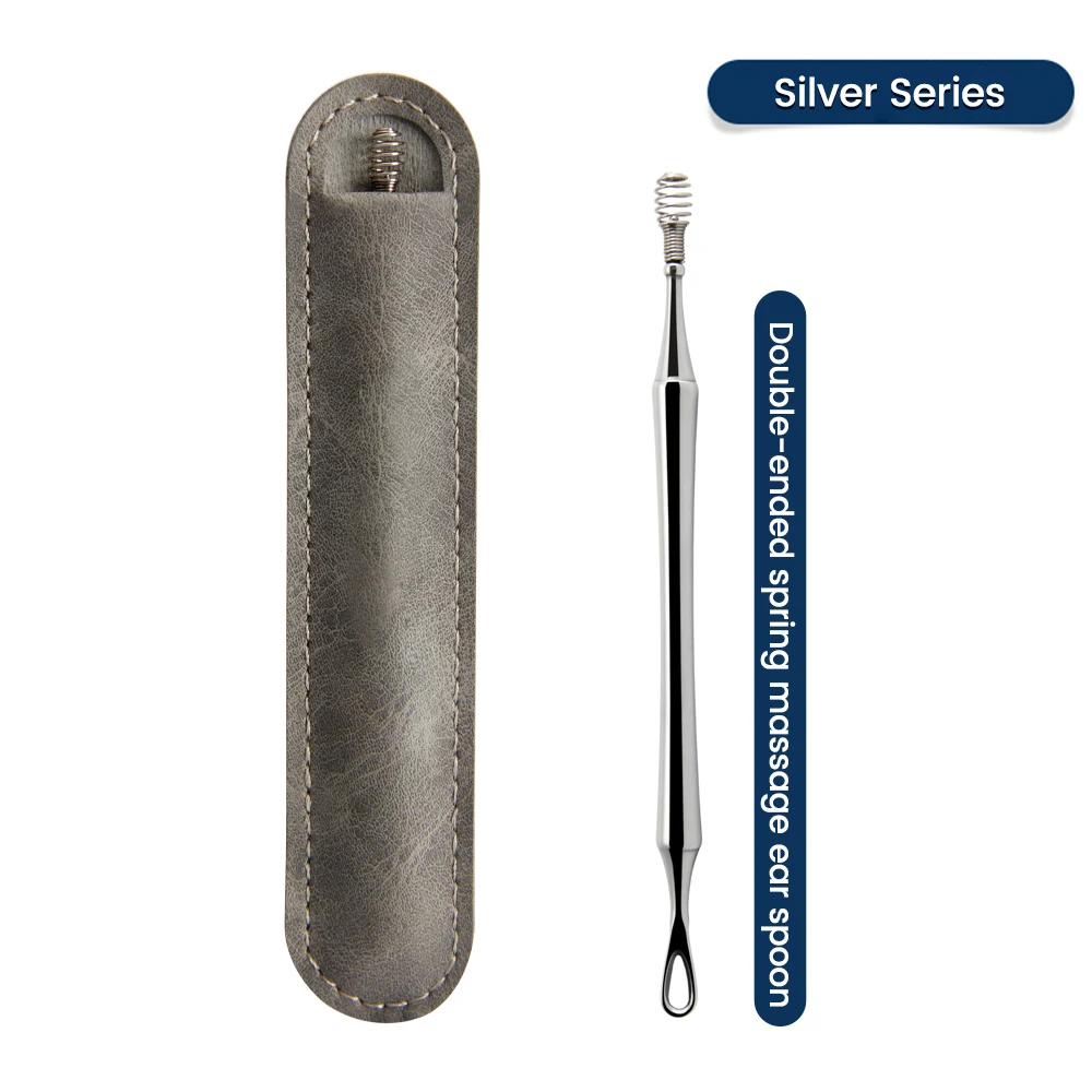 Kit Pulizia Orecchie 6 Pezzi | In Acciaio Inossidabile | Con Custodia In Pelle | Per Adulti E Bambini - Foto 8