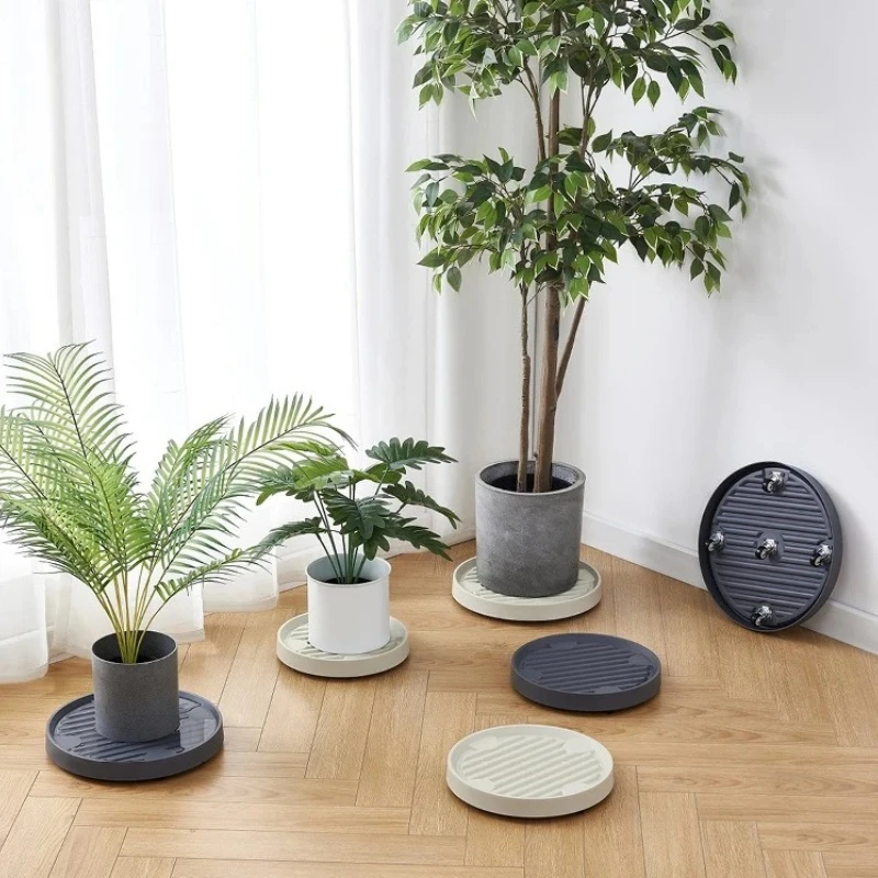 ABS Thicken Flowerpot Tray Bottom Pad Plastic Stable Universal Mobile Tray Universal Wheel Bottom Support Flowerpot Base Garden