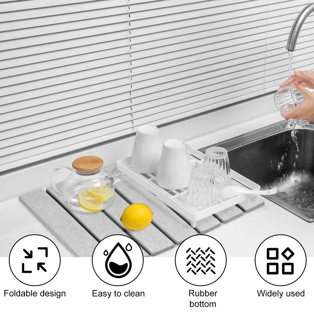 Foldable Stone Kitchen Drying Mat – Absorbent & Non-Slip 4