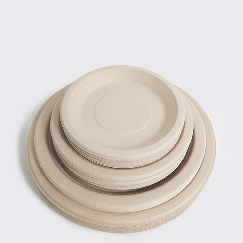 10Pcs/Set Disposable Bamboo Wooden Plates Birthday Wedding Party Tableware Supplies Fruit Dessert Cake Plates Kitchen Flatware