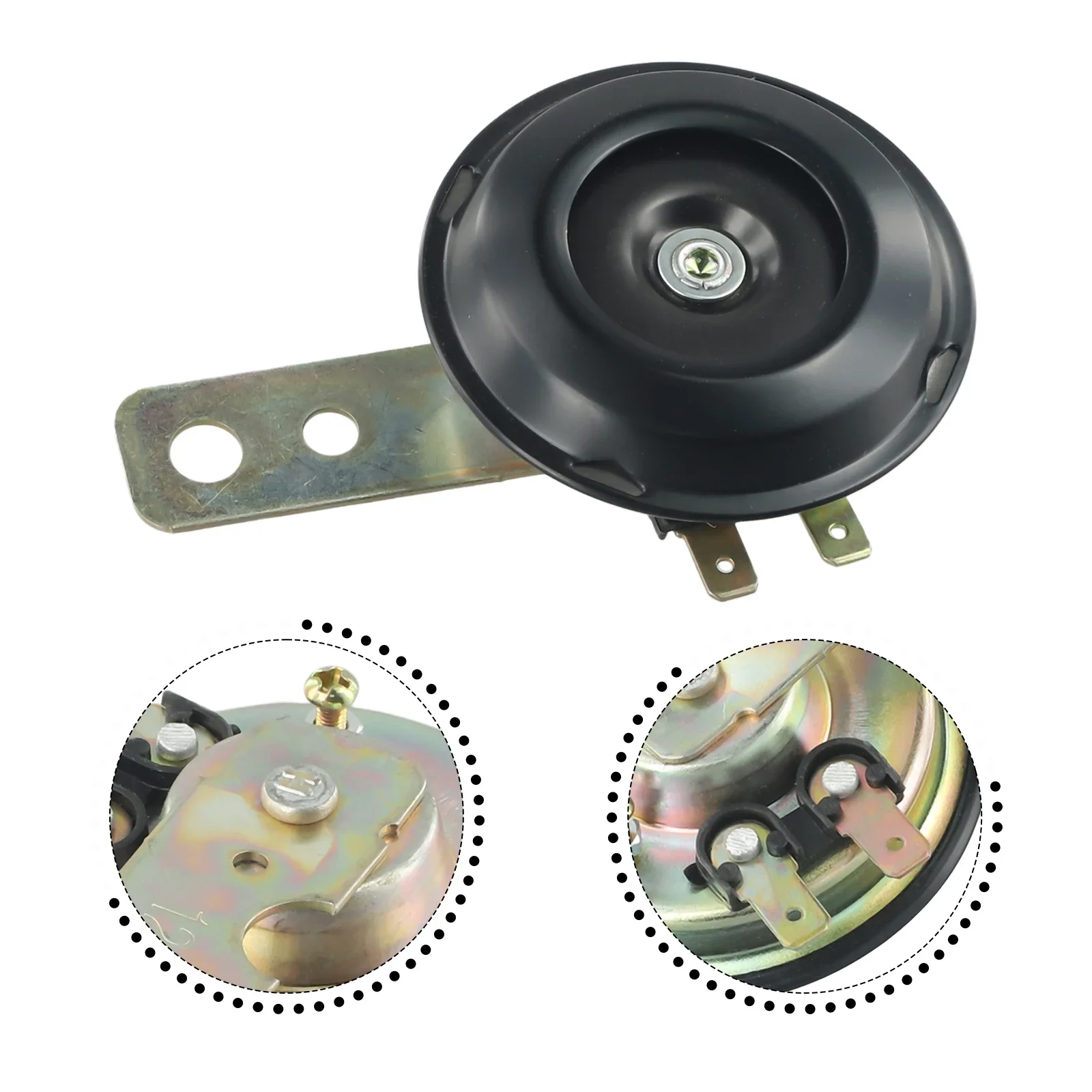 

12v 105db Universal Loud Electric Motorcycle Horn Motorbike Bell Alarm Super Loud Basin Horns Replacement Black Waterproof
