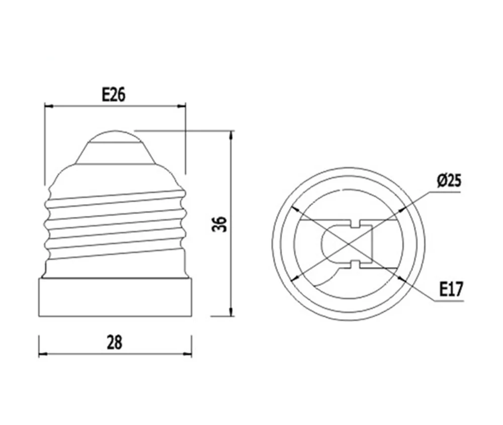 Lamp Socket Adapter E26 E27 To E17 for Light Bulb