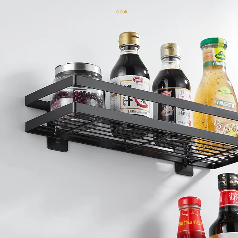 Kitchen Shelf Spice Rack Free Perforation Wall-mounted Seasoning Supplies Household Oil, Salt and Vinegar Storage