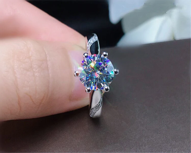 Silver Rings Silver Ring Wedding Rings White Gold Color Tibetan Silver Rings Women Cubic Zircon Wedding Jewelry