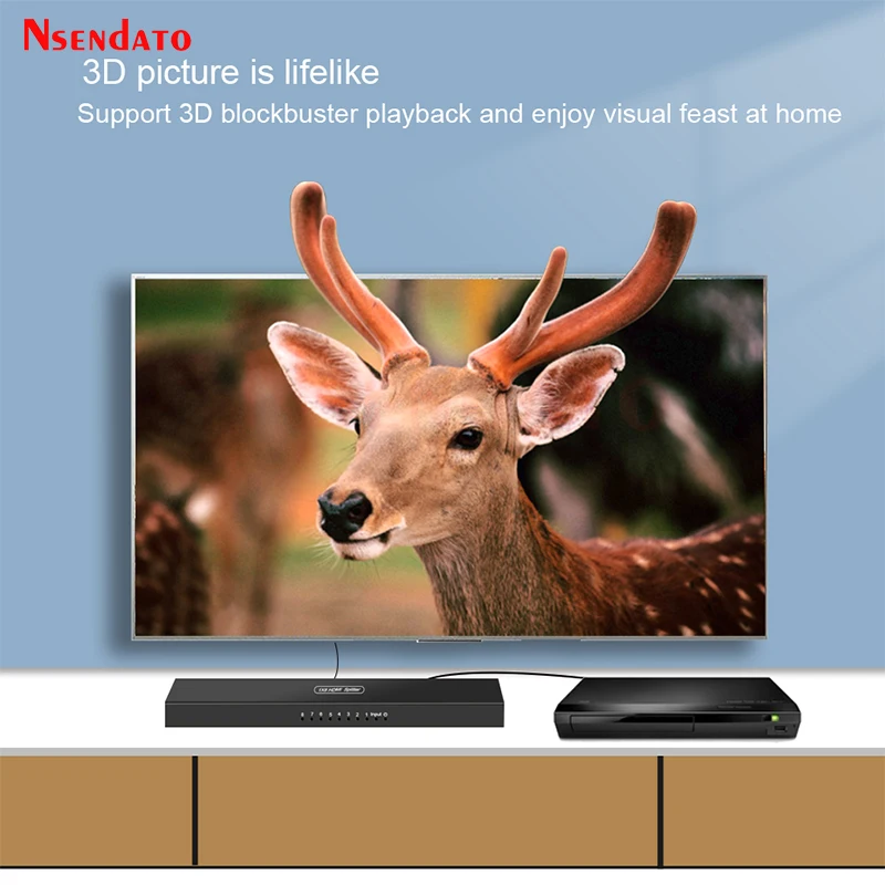 4K HDMI Splitter 1x8 1x16 HDMI Switch 1 in 8 Out Video Distributor Amplifier 8 Display For PS5 HDTV xBox PC TV Monitor Projector