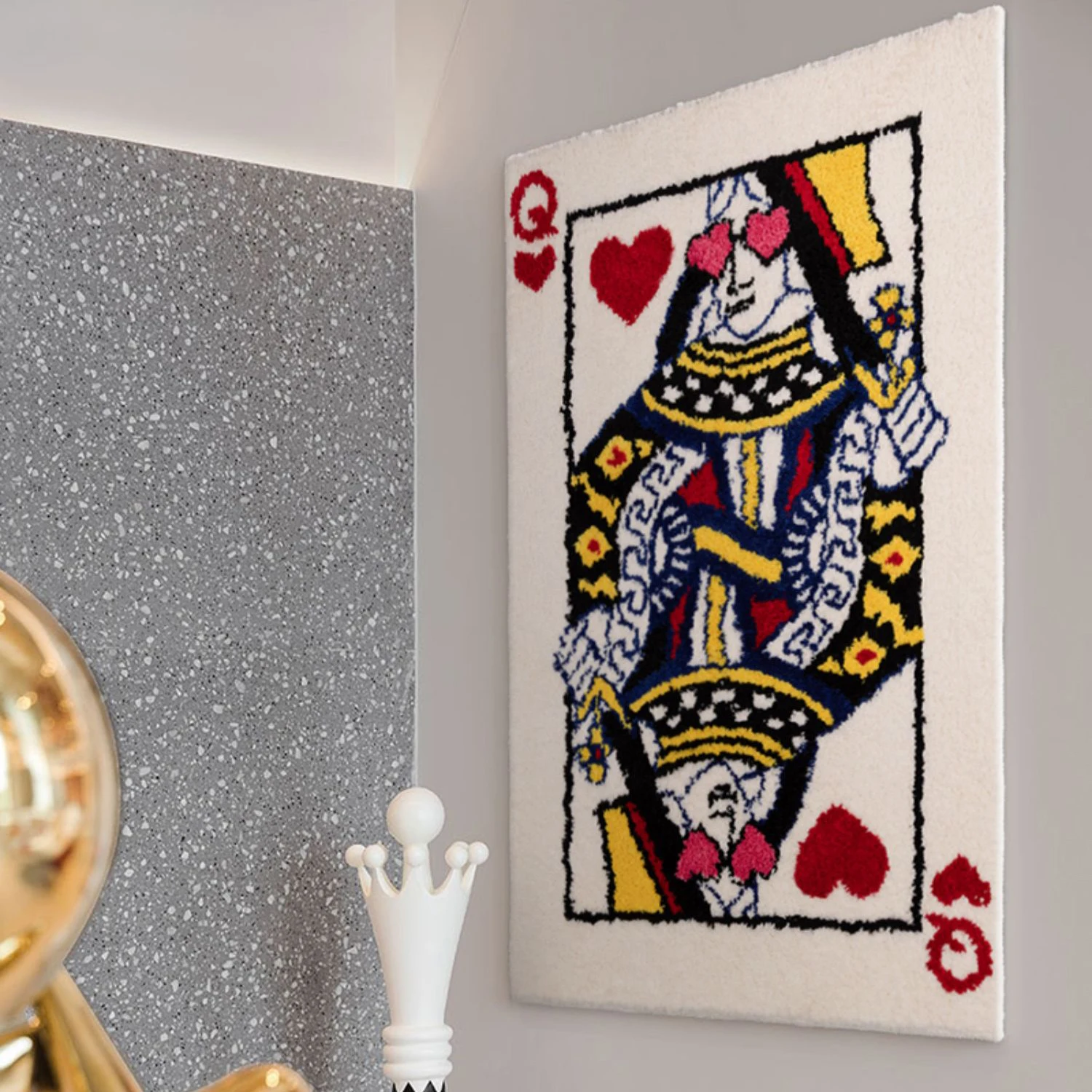 Creative Poker Red Hearts Carpet Queen King Area Rug Rectangle Bathroom  Bedroom Doormat Fluffy Living Room Floor Mat Soft Pad