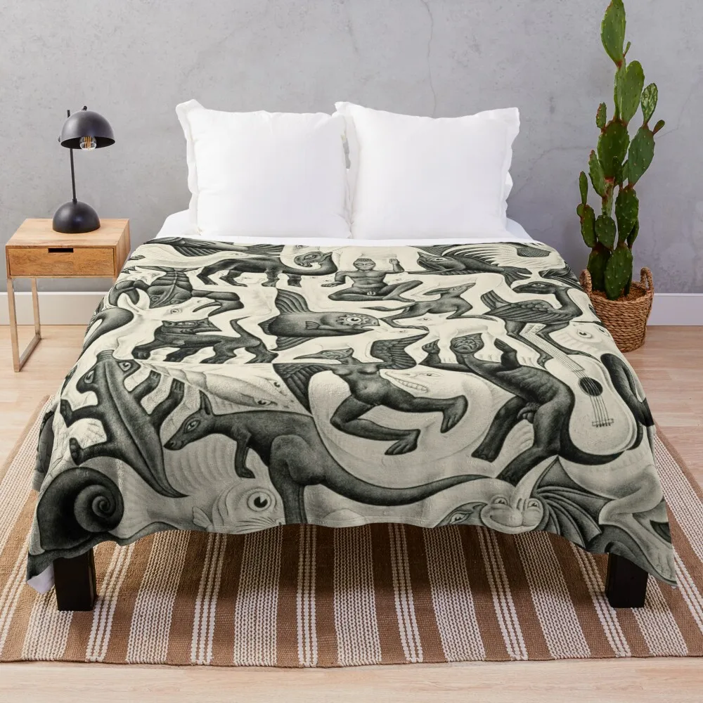 Escher - Plane Filling Ii Coperta Da Tiro Halloween Sunday Single Beautellow Sacco A Pelo Coperte