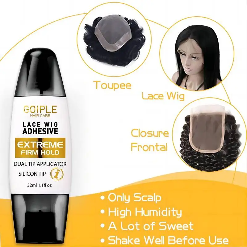 32ml Lace Wig Adhesive Extra Hold Bonding Waterproof Dual Tip Applicator Invisible Front Toupee Glue for Hair Extensions, wig glue,lace wig glue