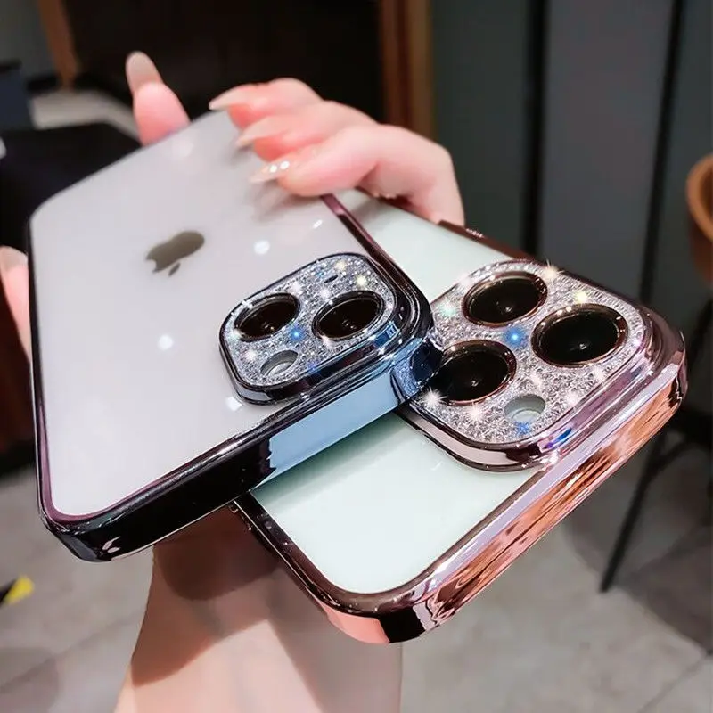 Модный Блестящий прозрачный силиконовый чехол для iPhone 13 12 11 Pro Max XR X 8 7 Plus |